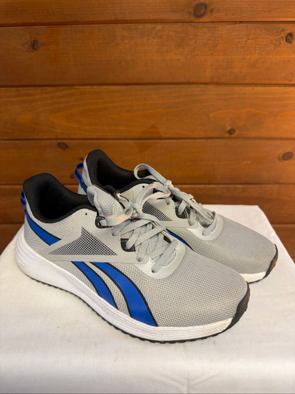 Reebok Mens Lite Plus 3 running shoes Sz 8 Gray/Blue